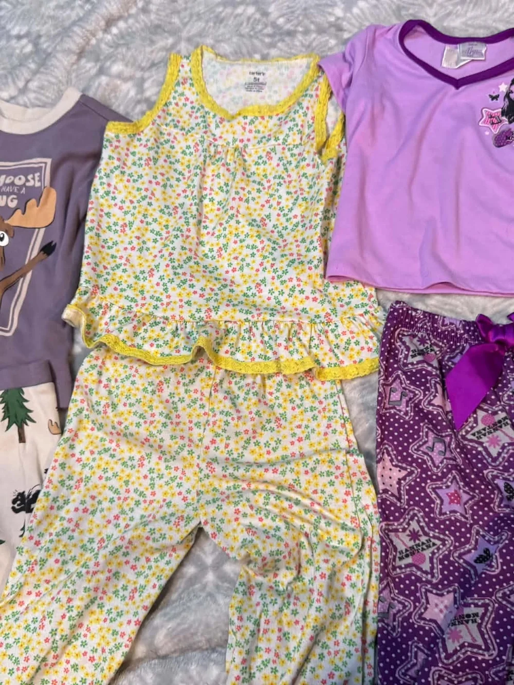 Floral Yellow Trim Girls' Pajama Set - Carters